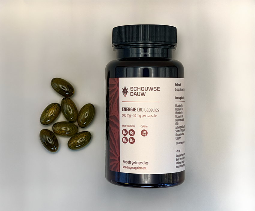 ENERGIE • CBD Capsules (10mg CBD per capsule) met Cafeïne en Vitamine B-complex | 60 Stuks