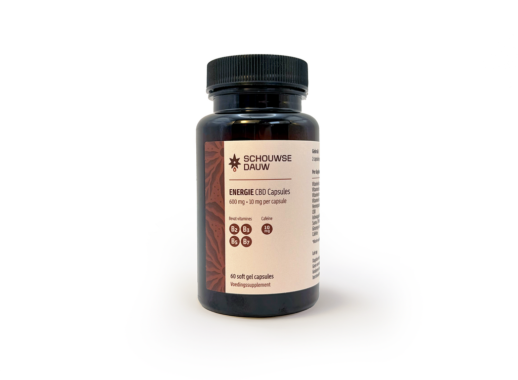 ENERGIE • CBD Capsules (10mg CBD per capsule) met Cafeïne en Vitamine B-complex | 60 Stuks