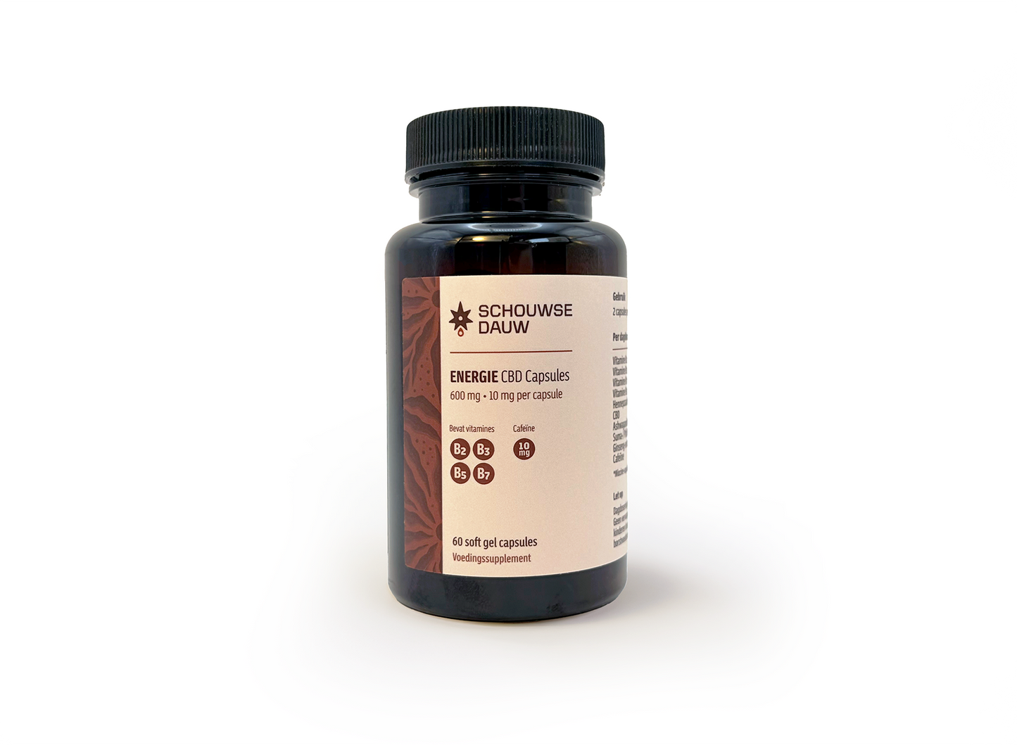 ENERGIE • CBD Capsules (10mg CBD per capsule) met Cafeïne en Vitamine B-complex | 60 Stuks