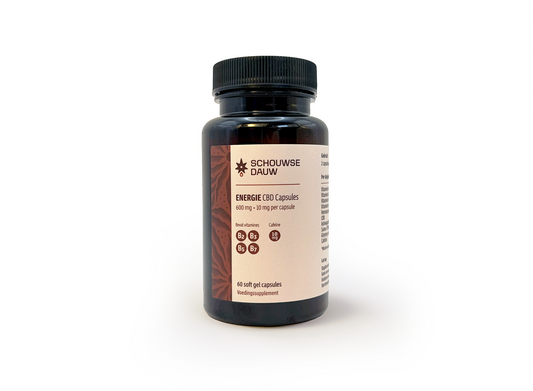 ENERGIE • CBD Capsules (10mg CBD per capsule) met Cafeïne en Vitamine B-complex | 60 Stuks