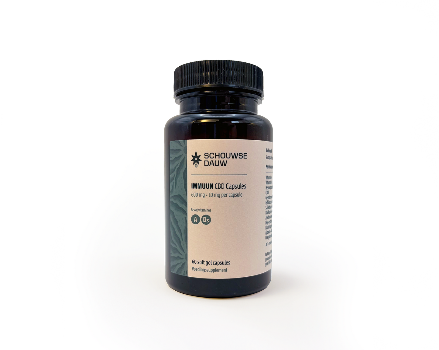 IMMUUN • CBD Capsules (10mg CBD per capsule) | Met Vitamine A & D3| 60 Stuks