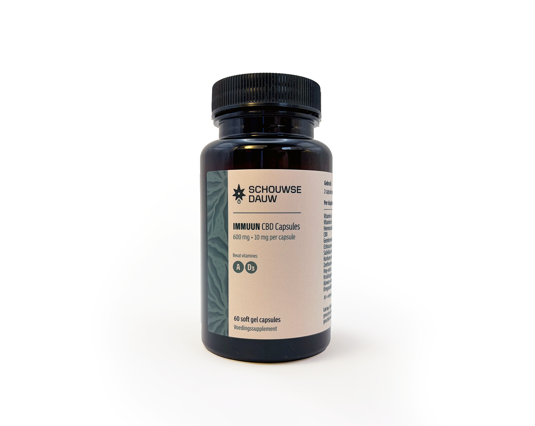 IMMUUN • CBD Capsules (10mg CBD per capsule) | Met Vitamine A & D3| 60 Stuks