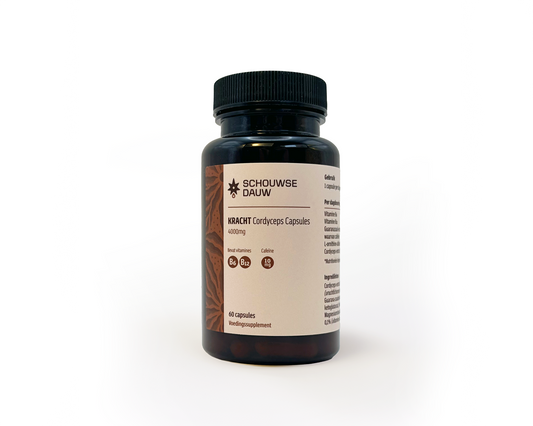 KRACHT • Cordyceps Capsules 4000mg met Cafeïne | Kracht & Energie | 60 Stuks