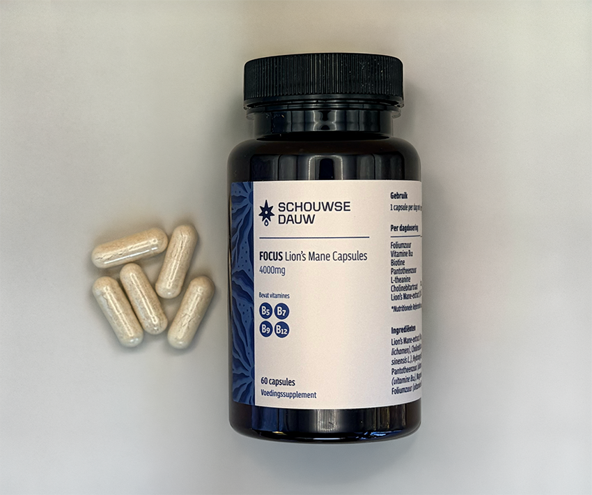 FOCUS • Lion's Mane Capsules 4000mg | Focus & Concentratie | 60 Stuks