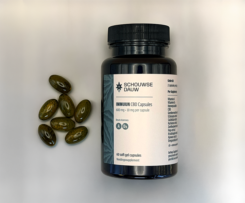 IMMUUN • CBD Capsules (10mg CBD per capsule) | Met Vitamine A & D3| 60 Stuks
