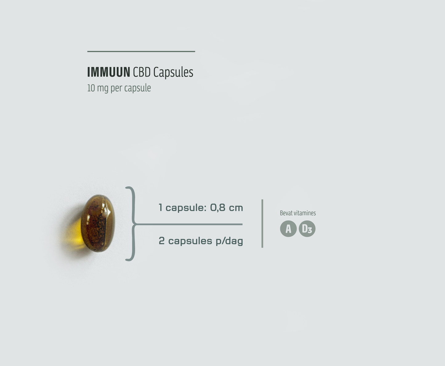 IMMUUN • CBD Capsules (10mg CBD per capsule) | Met Vitamine A & D3| 60 Stuks